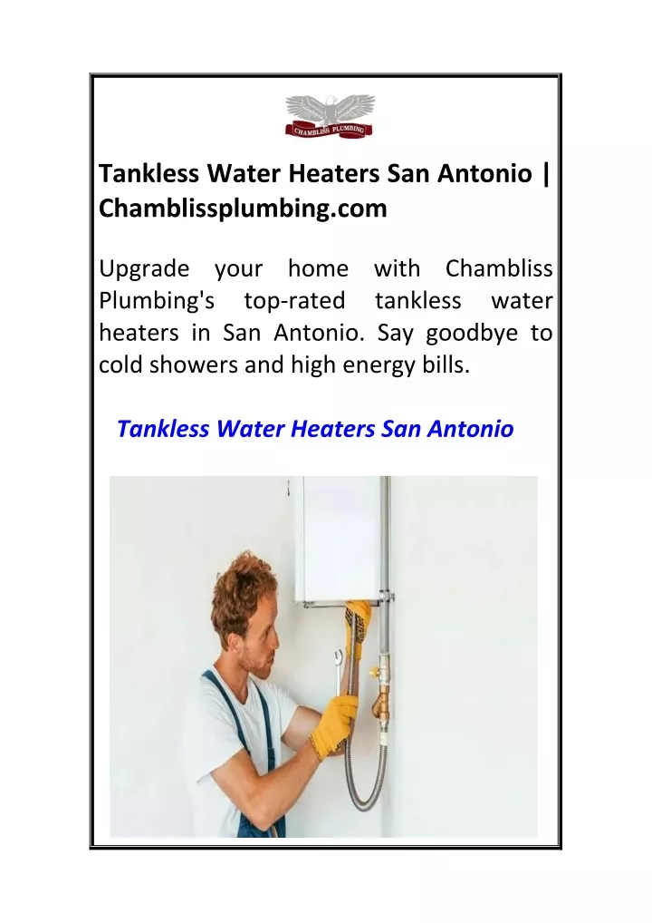 tankless water heaters san antonio