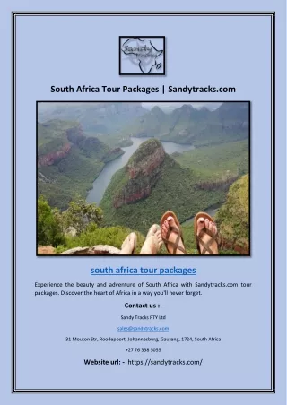 South Africa Tour Packages | Sandytracks.com`