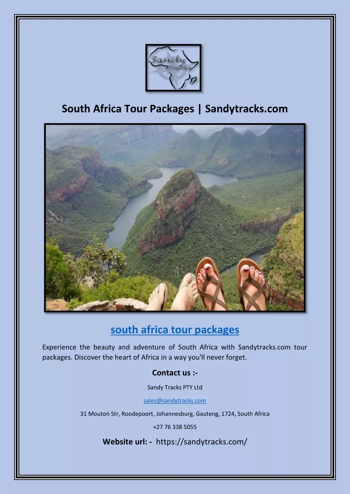 south africa tour packages sandytracks com