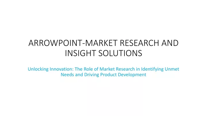 arrowpoint market research and insight solutions