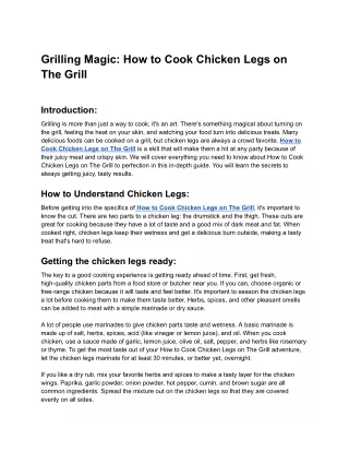 Grilling Magic_ How to Cook Chicken Legs on The Grill - Google Docs