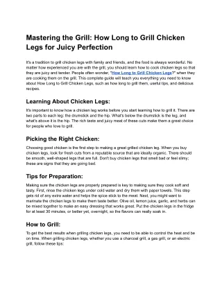 22 Mastering the Grill_ How Long to Grill Chicken Legs for Juicy Perfection - Google Docs