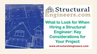 What to Look for When Hiring a Structural Engineer