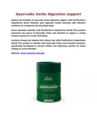 Ayurvedic herbs digestion support