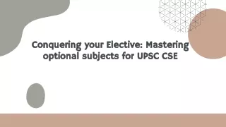 conquering your elective mastering conquering