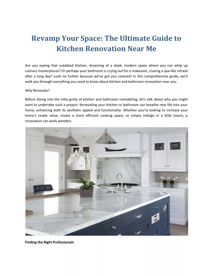 revamp your space the ultimate guide to kitchen