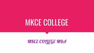 MKCE COLLEGE MBA