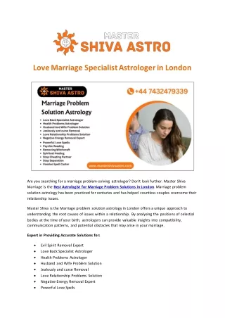 Love Marriage Specialist Astrologer in London