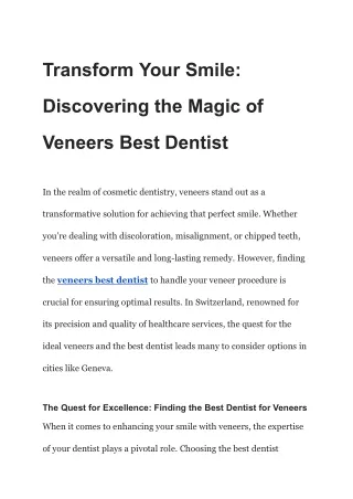 Transform Your Smile_ Discovering the Magic of Veneers Best Dentist