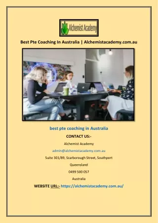 Best Pte Coaching In Australia | Alchemistacademy.com.au