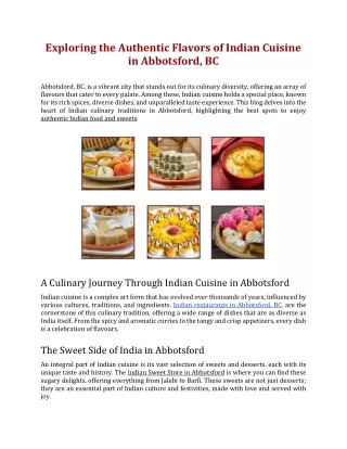Exploring the Authentic Flavors of Indian Cuisine in Abbotsford, BC