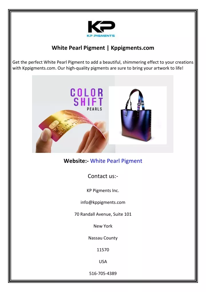 white pearl pigment kppigments com