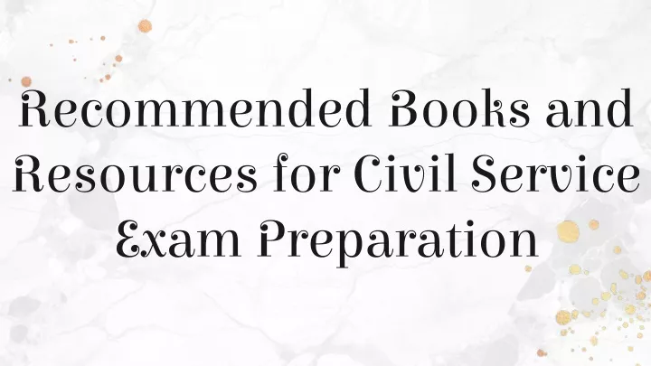 recommended books and resources for civil service