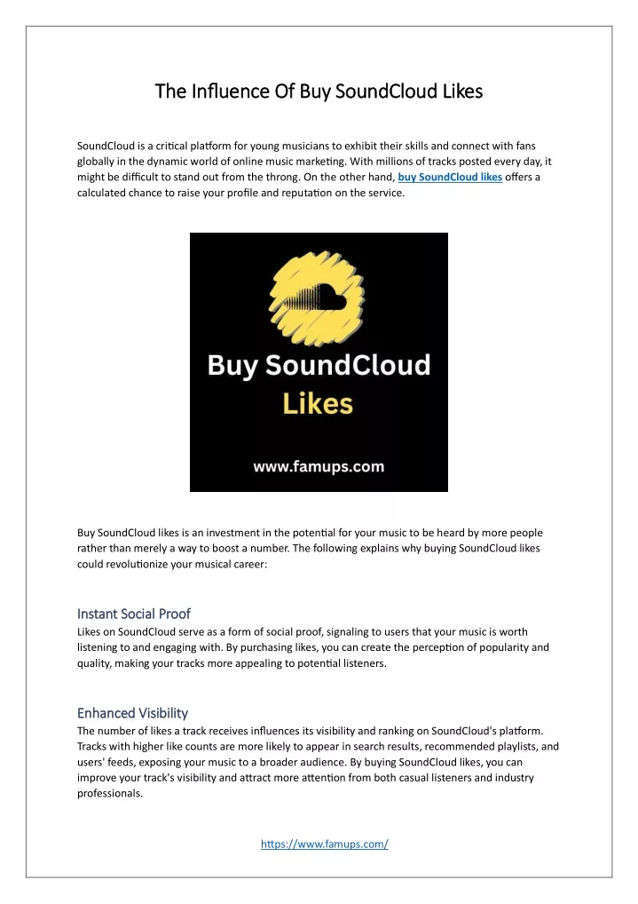 the influence of buy soundcloud likes