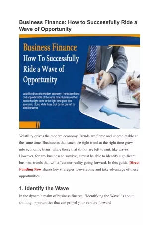 Master the Art of Business Finance: Thriving Amidst Opportunities