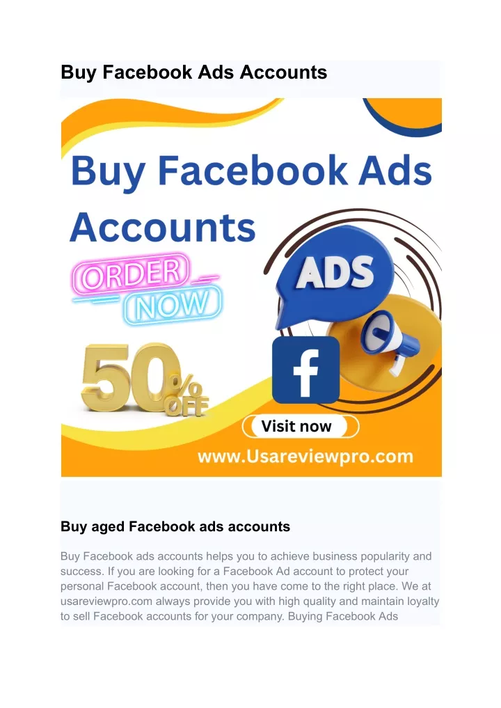 buy facebook ads accounts