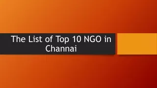 The List of Top 10 NGO in Channai