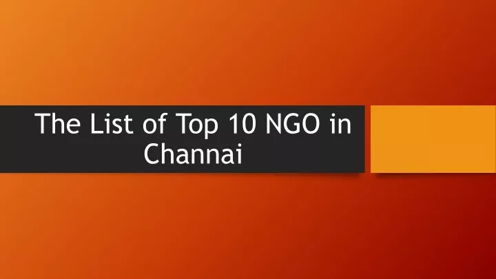 the list of top 10 ngo in channai