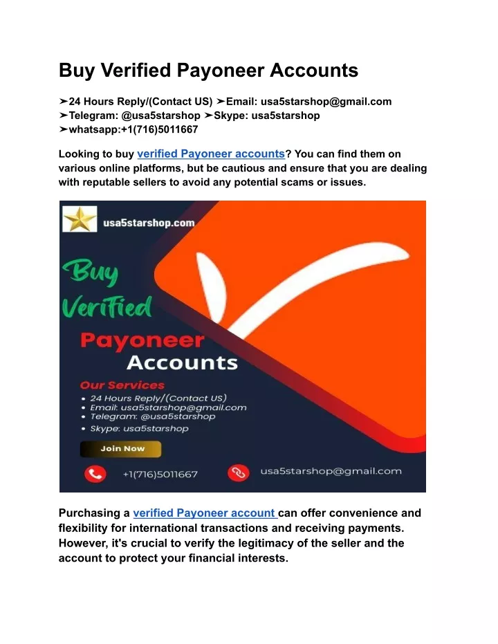 buy verified payoneer accounts