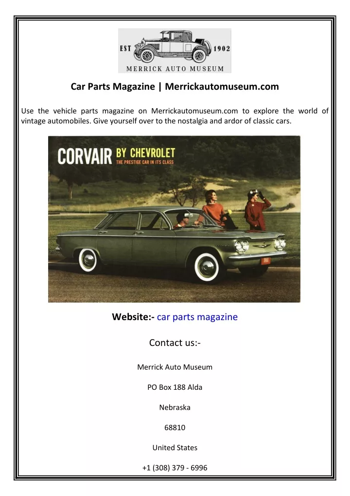 car parts magazine merrickautomuseum com