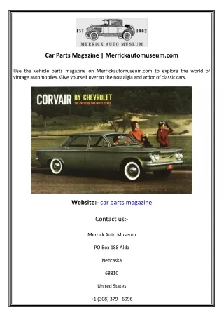 Car Parts Magazine  Merrickautomuseum.com