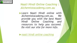 Naati Hindi Online Coaching | Alchemistacademy.com.au