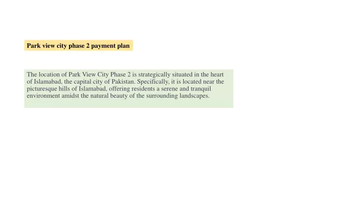 p ark view city phase 2 payment plan