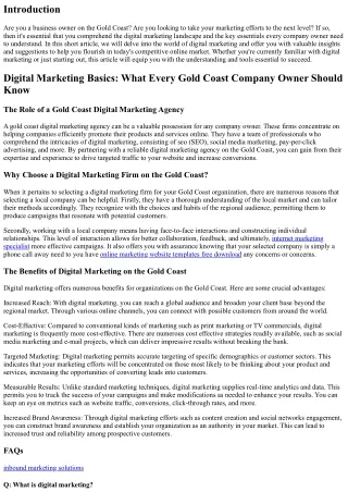 Digital Marketing Basics: What Every Gold Coast Entrepreneur Should Know