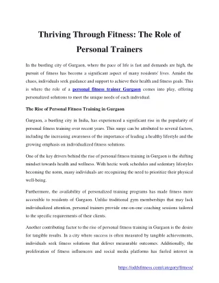 Thriving Through Fitness_The Role of Personal Trainers