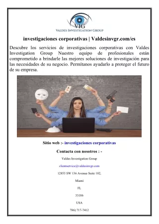 investigaciones corporativas  Valdesinvgr.com