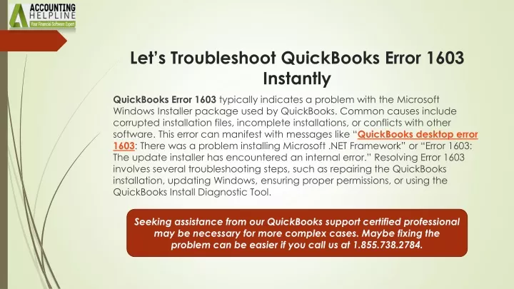 let s troubleshoot quickbooks error 1603 instantly