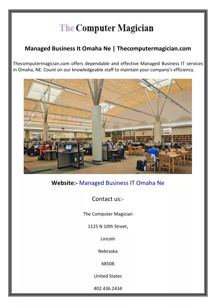managed business it omaha ne thecomputermagician