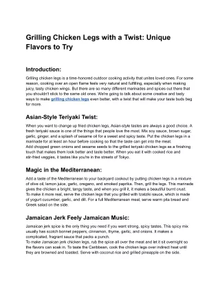 Grilling Chicken Legs with a Twist_ Unique Flavors to Try - Google Docs
