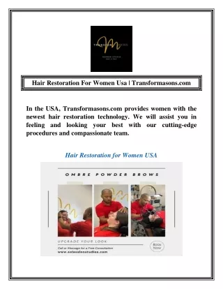 Hair Restoration For Women Usa | Transformasons.com