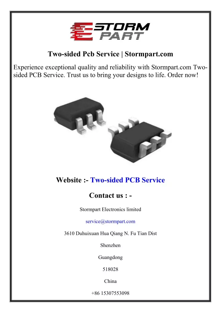 two sided pcb service stormpart com