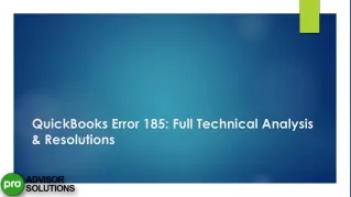 Troubleshoot QuickBooks Online Error 185  Expert Solutions
