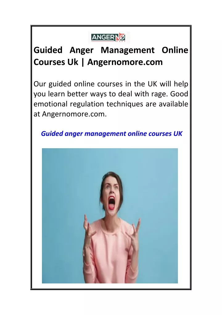 guided anger management online courses