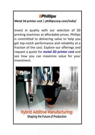 Metal 3d printer cost phillipscorp.com india