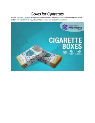 Boxes For Cigarettes