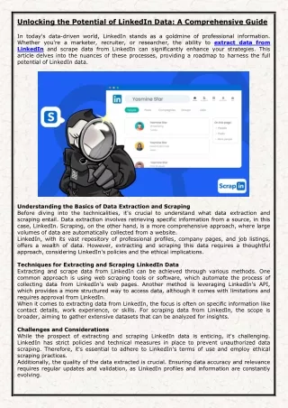 Unlocking the Potential of LinkedIn Data A Comprehensive Guide