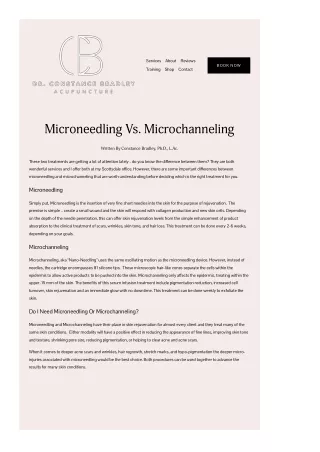 Microneedling Vs. Microchanneling