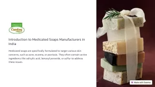 Medicated Soap Manufacturers in India