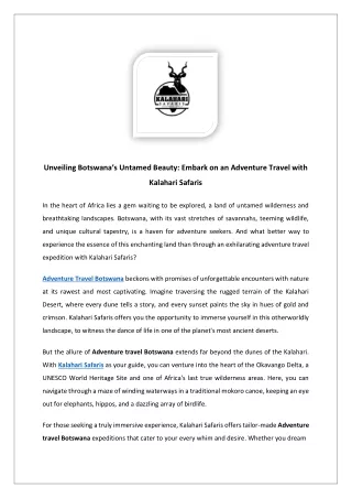 unveiling botswana s untamed beauty embark