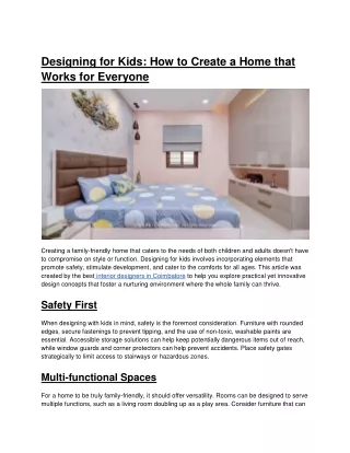 Designing for Kids - How to Create a Home that Works for Everyone