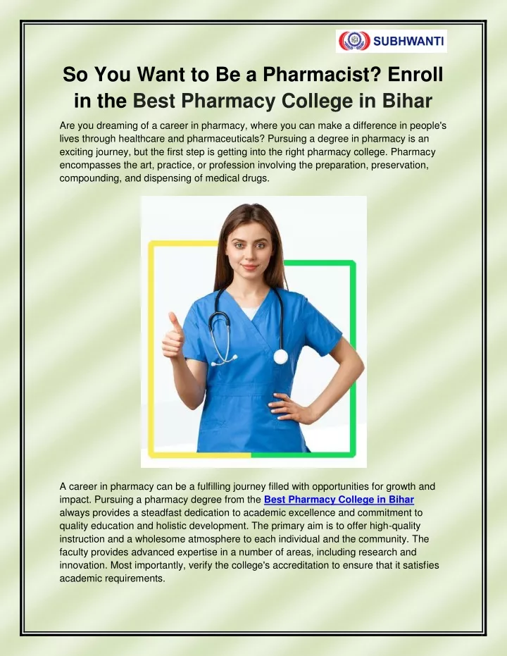so you want to be a pharmacist enroll in the best