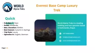 Everest Base Camp Luxury Trek | World Alpine Treks