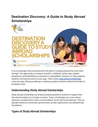 Destination Discovery_ A Guide to Study Abroad Scholarships
