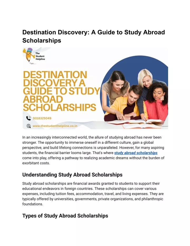 destination discovery a guide to study abroad