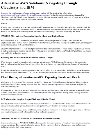 AWS Alternative - Scalability with AWS Alternatives
