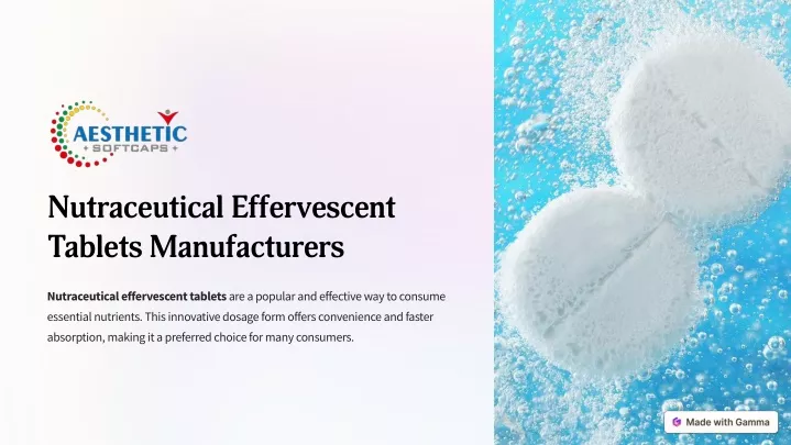 nutraceutical effervescent tablets manufacturers